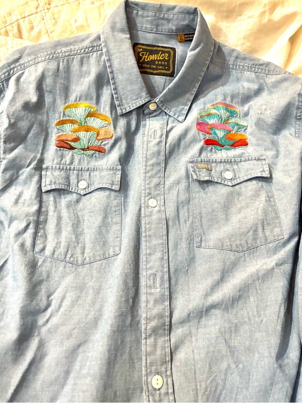 Howler Brothers / Ft Lonesome Collab - Shroom Bloom - Novato Shirt - XL NWOT